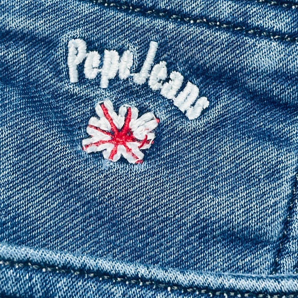 Seventy3 Pepe Jeans Womens 34 Blue Wash Skinny Stretch Denim Y2K Style 34x27
